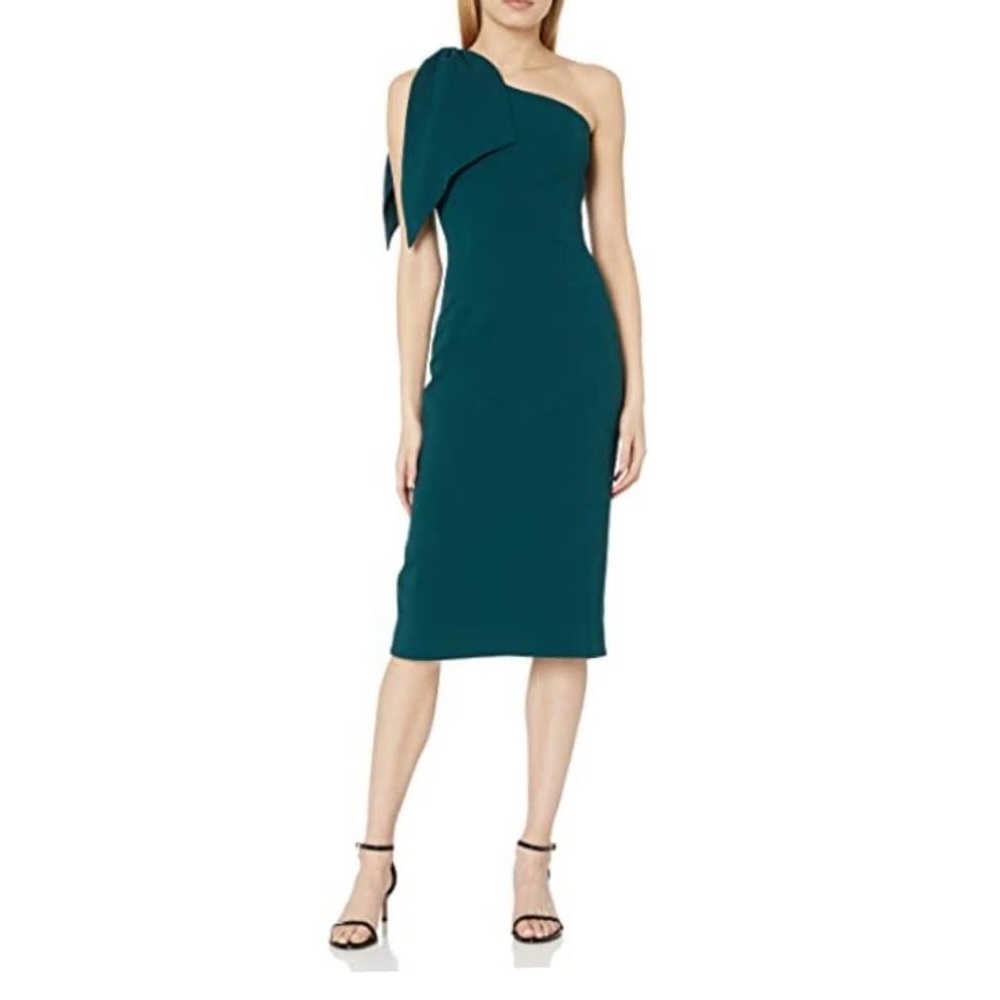 Dress the Population Tiffany One-Shoulder Green Midi Dress Size XXL NWOT